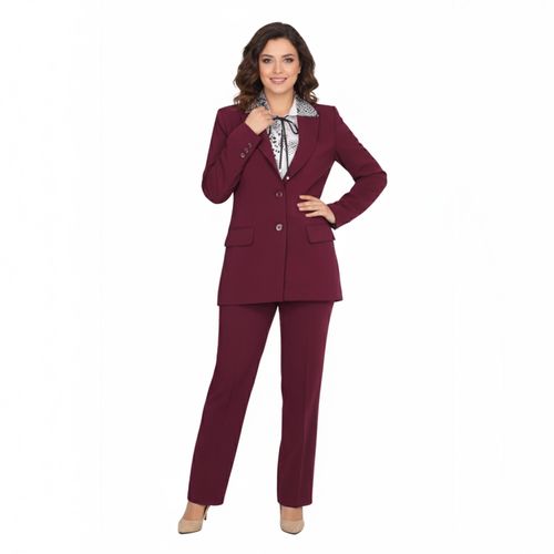 product_image_name-Smoky Egypt-جاكيت بليزر من قماش الكريب سادة بقصة مجسمة للنساء - نبيتى-3