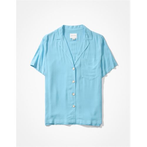 American eagle short sleeve button up hot sale