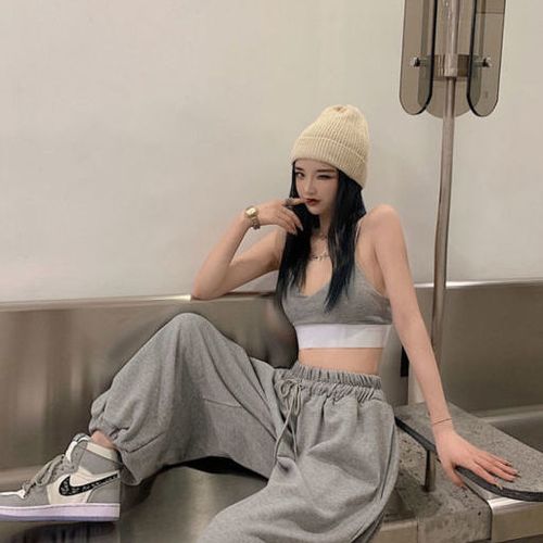 Fashion (Gray)Oversize Women White Jogging Sweatpants Korean Fashion Sports Pants  Casual Harajuku Wide Joggers Trousers Ankle-length Harem DOU @ Best Price  Online