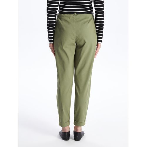 product_image_name-LC Waikiki-Belted Waist Straight Gabardine Women's Trousers-2