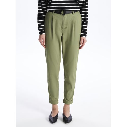 product_image_name-LC Waikiki-Belted Waist Straight Gabardine Women's Trousers-3