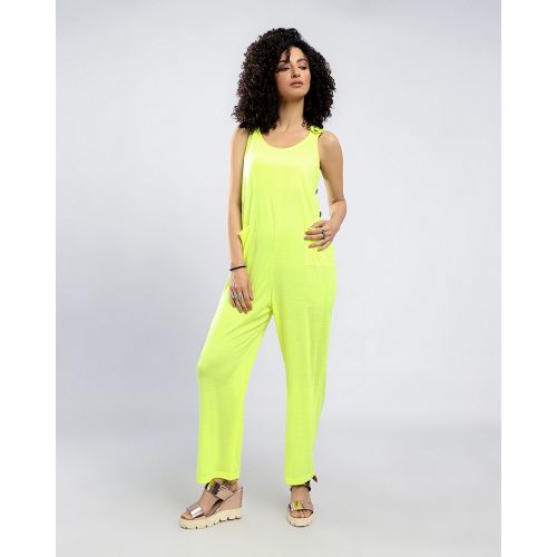 neon yellow overalls