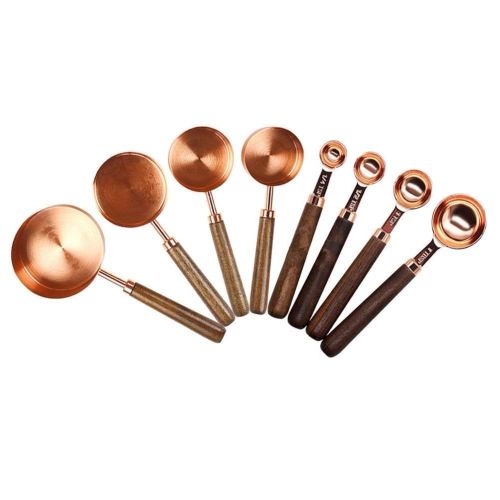 White and Gold Measuring Cups and Spoons Set