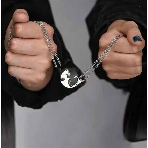 Matching Cat Couple Necklaces Pendants for Men and Women | Couple necklaces,  Cat pendant necklace, Friendship necklaces