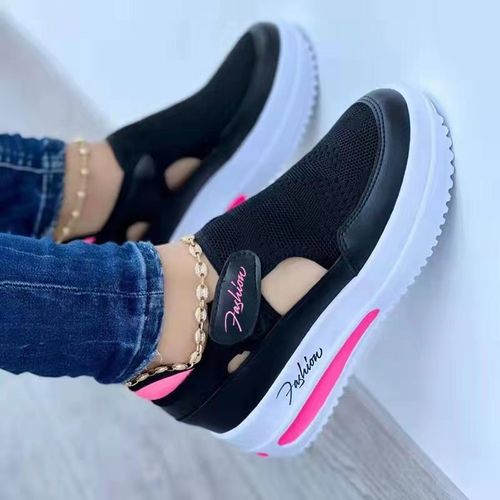 Fashion Black New Women Flats 2023 Spring Summer Ladies Mesh Flat Shoes Women Soft Breathable Sneakers Women Casual Shoes Sandals ACU Best Price Online Jumia Egypt