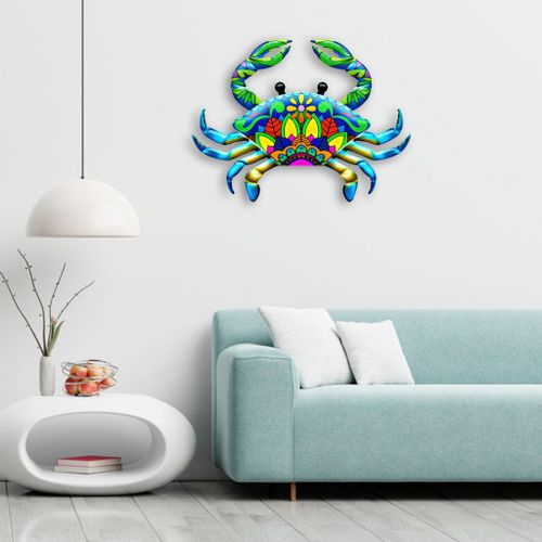 Generic Metal Crab Wall Decor Outdoor Home Sculpture Decoration Indoor Blue  @ Best Price Online