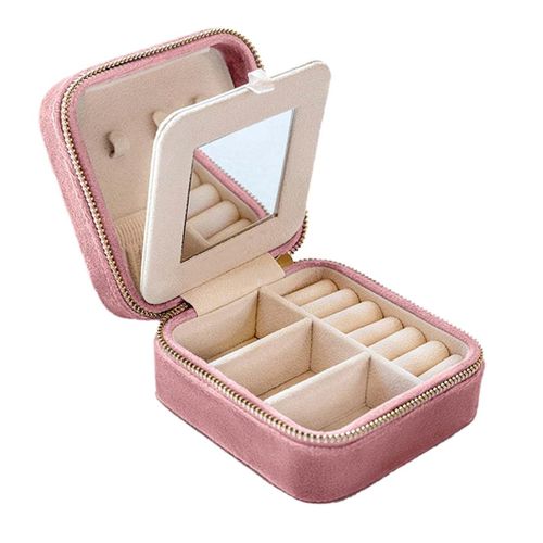 Plush Velvet Travel Jewelry Box Organizer