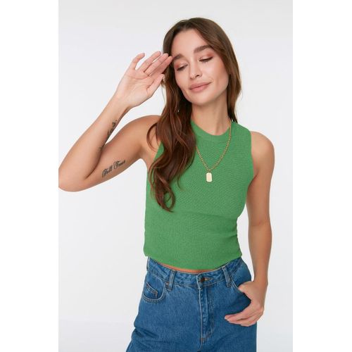 product_image_name-Trendyol-بلوزة كروشيه قصيرة برقبة دائرية خضراء من ترينديول-4