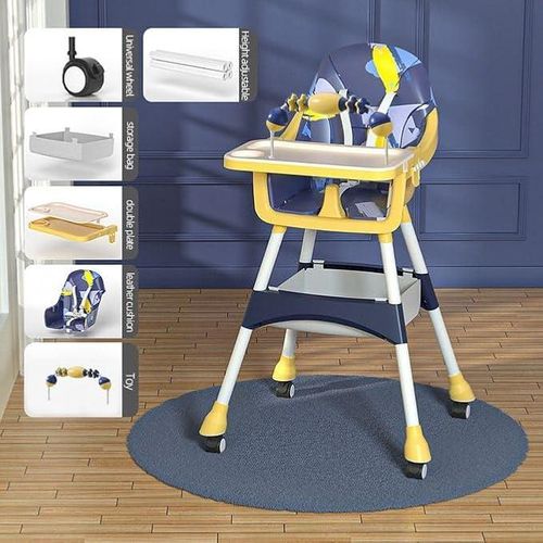 product_image_name-Generic-كرسي طعام مرتفع للأطفال مرتفع مزود بصينية مزدوجة قابلة للفصل والتعديل وترابيزة للأكل وللعب-4