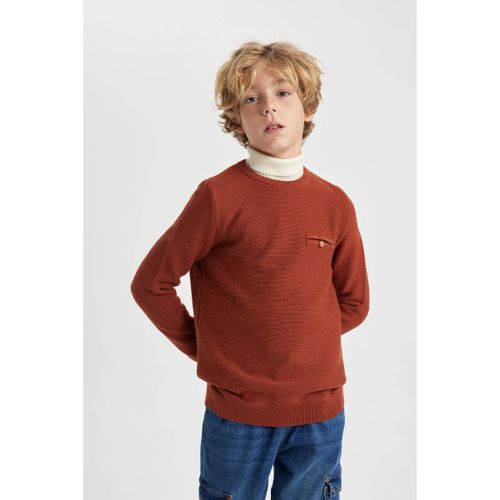 product_image_name-Defacto-Boy Crew Neck Regular Fit Pullover - Lt.Bordeaux-2