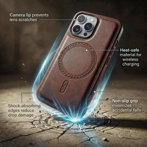 Generic Leather Case for iPhone 16 Pro Max - Brown - image 2