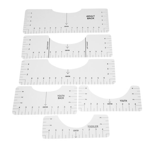 T-Shirt Ruler Guide for Vinyl Alignment - 7pcs Tee Centering Tool
