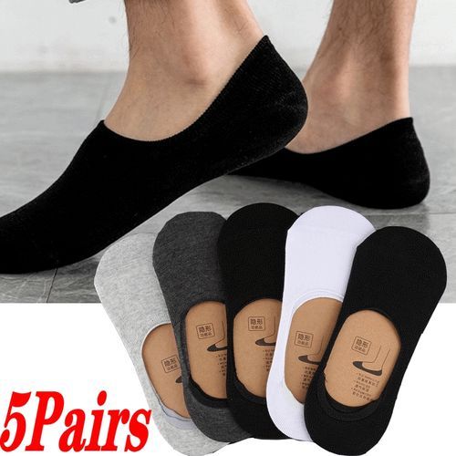 Fashion 5 Pairs Men's Men's Invisible Socks Summer Solid Color Thin @ Best  Price Online