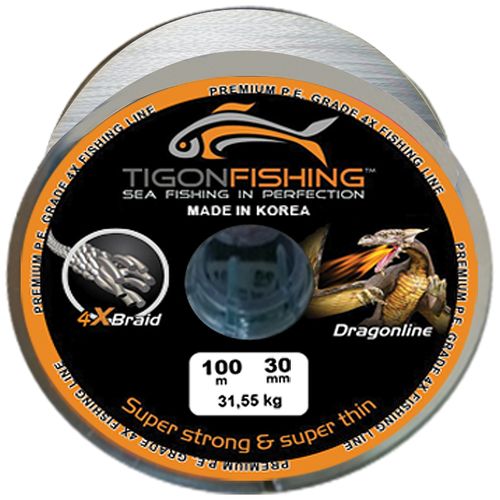 Tigon BRAIDED Fishing Line 100m Size 30 Color White @ Best Price