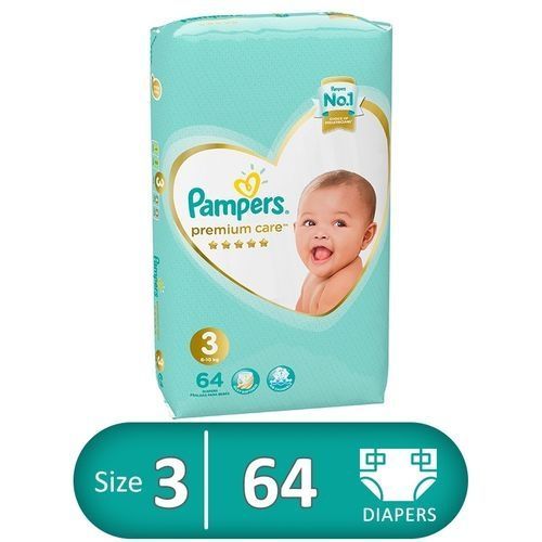 Buy Pampers Premium Care Diapers - Size 3 - 64 Pcs in Egypt