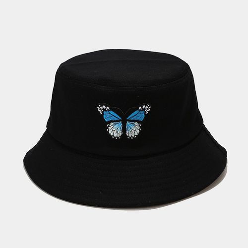 Fashion Butterfly Panama Bob Bucket Hats Summer Mens Women