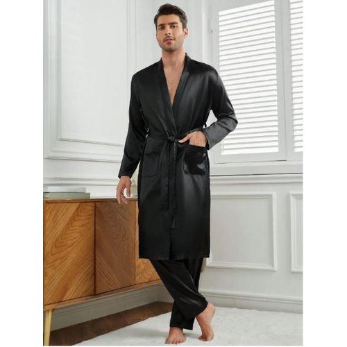 product_image_name-Generic-بيجامه ستان رجالي قطعتين لون اسود-4