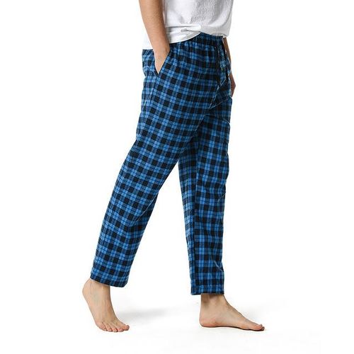 Generic Men's Home Pants Cotton Super Soft Men Joggers Sweatpants Flannel  Plaid Pajama Pants Red Green Blue Black White @ Best Price Online