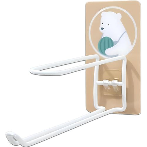 Metal Holder - 3D Towel Storage Organizer Toilet Paper Bathroom Supplies Home Kitchen Bathroom Cartoon Wall Mounted with Clip Organizer for Home Kitchen (1 Pack)