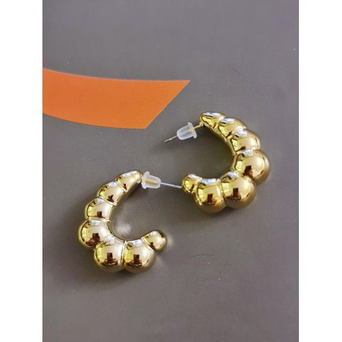 product_image_name-Generic-حلق اكريليك ذهبي شكل هلال من الكرات المتلاصقه - بريمه-4