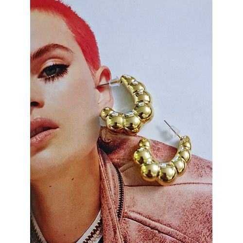 product_image_name-Generic-حلق اكريليك ذهبي شكل هلال من الكرات المتلاصقه - بريمه-5