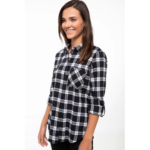 Defacto Woman Regular Fit Long Sleeve Shirt - Black