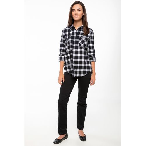 Defacto Woman Regular Fit Long Sleeve Shirt - Black
