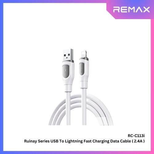product_image_name-Remax-كابل شحن وبيانات من ريماكس من USB-A إلى Lightning، طول 1 متر، شحن سريع 2.4 أمبير - أبيض-1