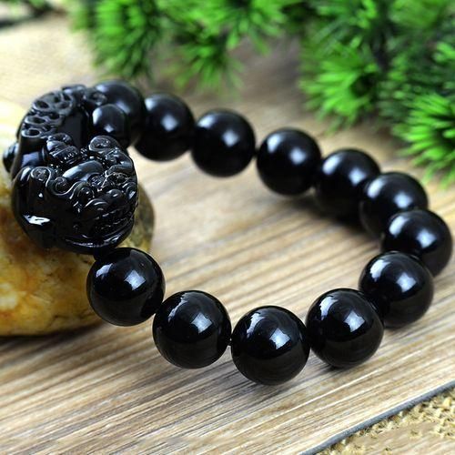 Chinese black stone bracelet deals