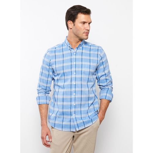 product_image_name-LC Waikiki-Regular Fit Long Sleeve Plaid Poplin Men's Shirt-1