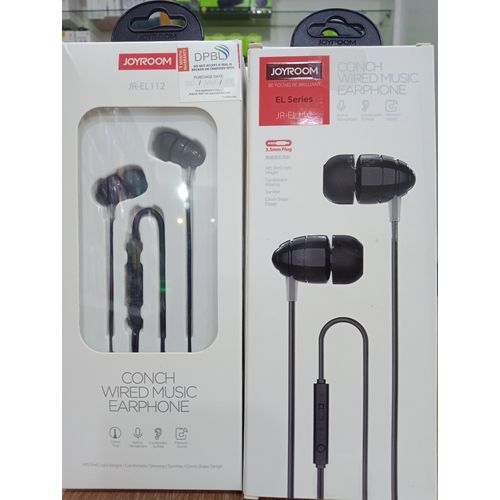 Buy JOYROOM JR-EL112 In-ear Wire-controlled Earphone Conch Plastic Headset With Mic - Black in Egypt