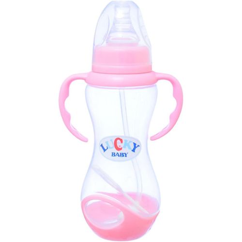 product_image_name-Lucky Baby-Bottle with Anti-Colic Regulator & Handle, 250ml – Pink-1