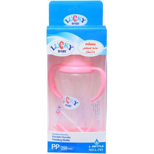 product_image_name-Lucky Baby-Bottle with Anti-Colic Regulator & Handle, 250ml – Pink-4