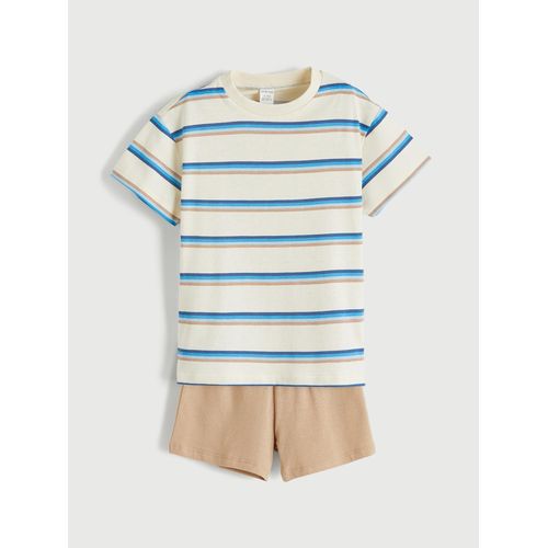 product_image_name-LC Waikiki-Baby Boy Striped T-Shirt And Shorts Set-1