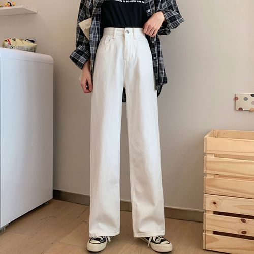 Jeans for Girls Autumn Fashion All-match Casual Wide Leg Pants
