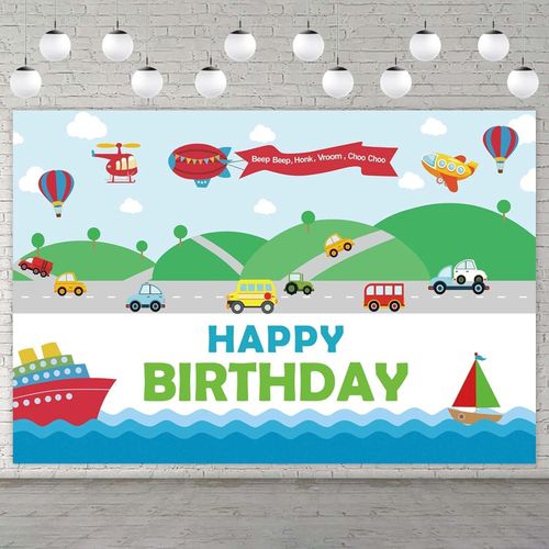 product_image_name-Generic-لافتة عيد ميلاد سعيد بوسائل النقل للخلفيات، طقم خلفيات سيارة طائرة مروحية سيارة إسعاف سيارة شرطة، ديكور موضوع لصبي عيد الميلاد الأول، حفلة استقبال طفل، دعائم لحفل الصور وتزيينات-1