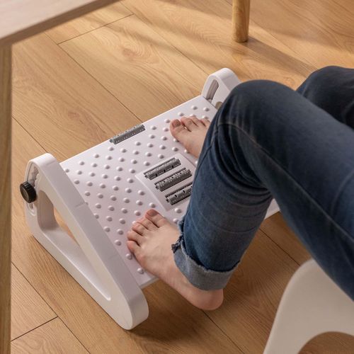 APVTI Foot Rest for Under Desk, Foot Stool -6 Height Adjustable with  Massage Surface and Roller for Home Office, All Ages