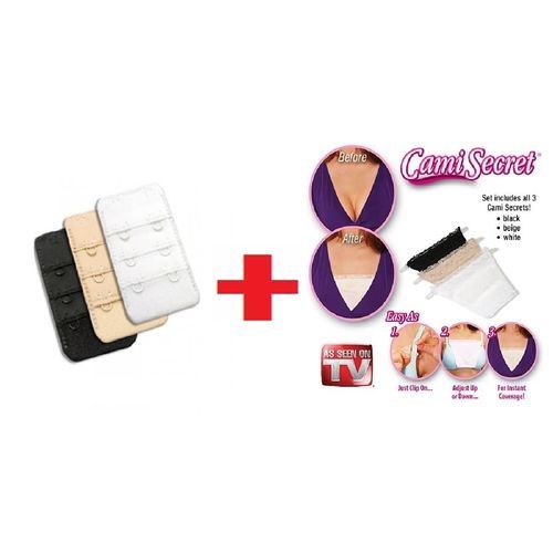As Seen On Tv 'Save A Bra' Soft Back Bra Extender + Cami Secret breast  hider -3ps/each price in Egypt, Jumia Egypt