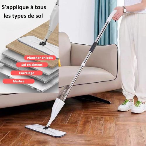 product_image_name-Generic-Microfibre Mop Spray with Tank and 2 Reusable Pads, 360° Rotating Mop for All Types of Floors, White-5