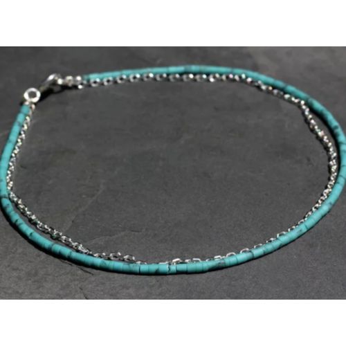 Buy O Accessories Anklet Blue _silver Chain in Egypt