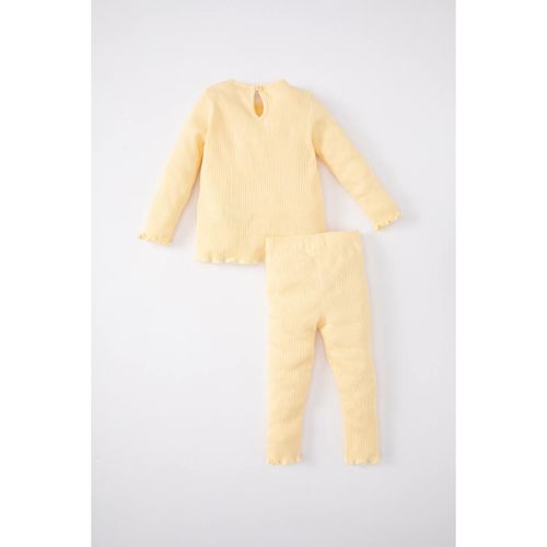 product_image_name-Defacto-Baby Girl Bike Neck Regular Fit Knitted Set - Yellow-2