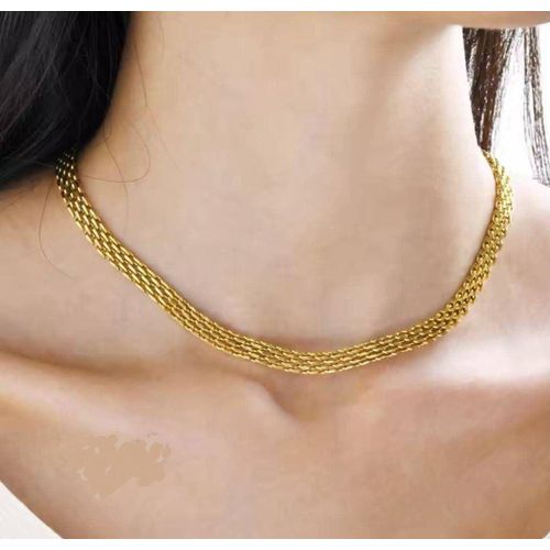 product_image_name-Generic-عقد ستانليس ستيل مضفر بلمسة ذهبية وتصميم عصري-1