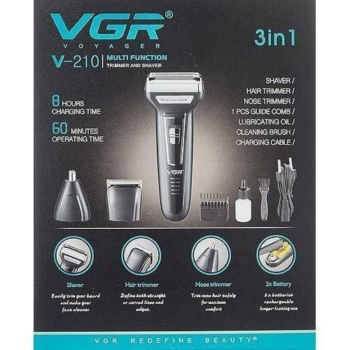 VGR ماكينة حلاقة  V-210 متعددة الوظائف 3 في 1 - مجموعة احترافية للعناية بالرجال - image 6