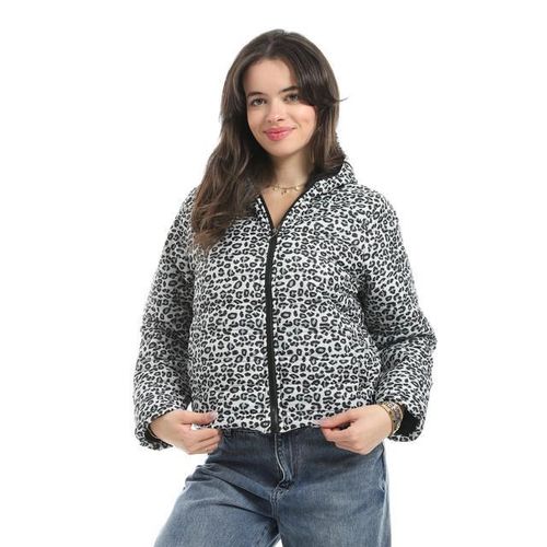 product_image_name-Andora-سترة منتفخة بفرو بقبعة بنمط النمر - أزرق فاتح، رمادي، وأسود-1