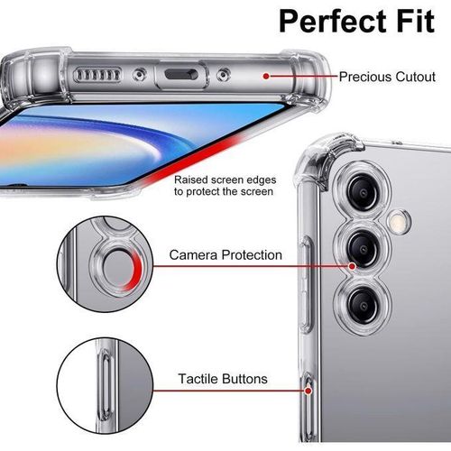 product_image_name-Generic-متوافق مع Samsung Galaxy A05S، غطاء سيليكون شفاف من زجاج Gorilla وTPU، مقاوم للصدمات، يحمي الكاميرا وزوايا مقاومة للصدمات - شفاف-5