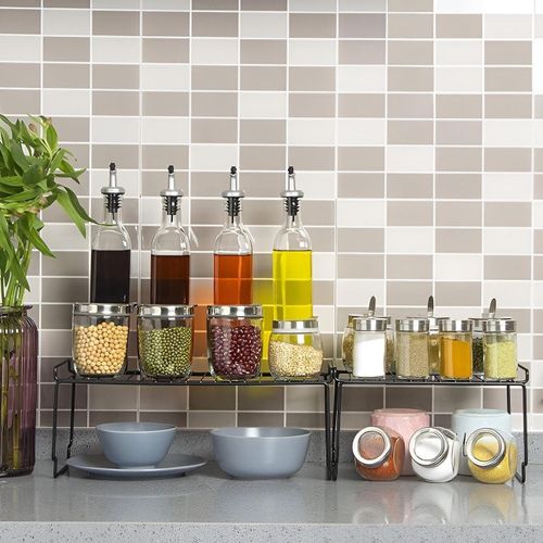 product_image_name-Generic-منظم رف من الفولاذ المقاوم للصدأ للمطبخ، المكتب، الحمام، الخزانة، الخزائن، الأطباق، الأدوات والمزيد، متوفر بمقاسين: كبير (39 * 19 * 14 سم) وصغير (27 * 19 * 14 سم)-3