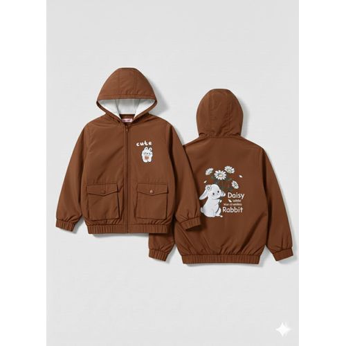 product_image_name-Generic-معطف مقاوم للماء ببطانة من الفرو للبنات-2