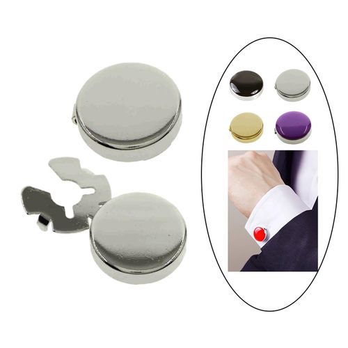 Generic 2Pcs Cufflinks For Men Cuff Button Covers Formal Event Shirt Silver  @ Best Price Online