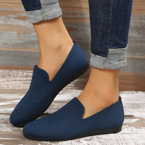 Fashion (Blue)Women Flat Loafers Toe Knitted Ladies Office Shoes  Comfortable Formal Shoes For Woman Female Ballet Flats Designer Sneakers  ACU @ Best Price Online