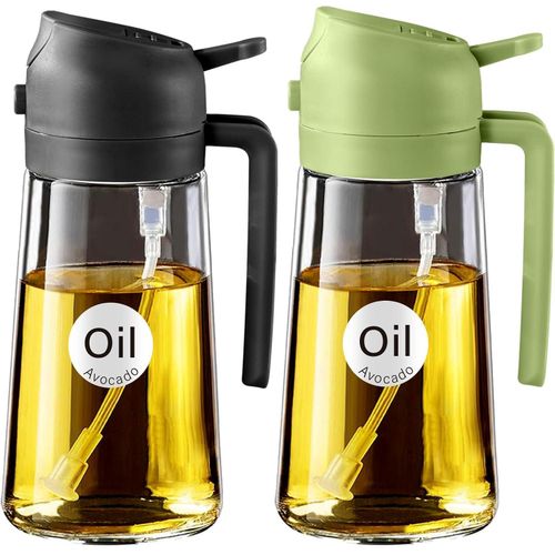 product_image_name-Generic-موزع زيت الزيتون، بخاخ زيت 2 في 1 للطبخ، زجاجة بخاخ زيت زجاجية سعة 16 أونصة/470 مل مع صبابة، موزع زيت بدرجة الغذاء وبخاخ زيت للمطبخ، للسلطة، الطهي، الشواء (أسود وأخضر)-1